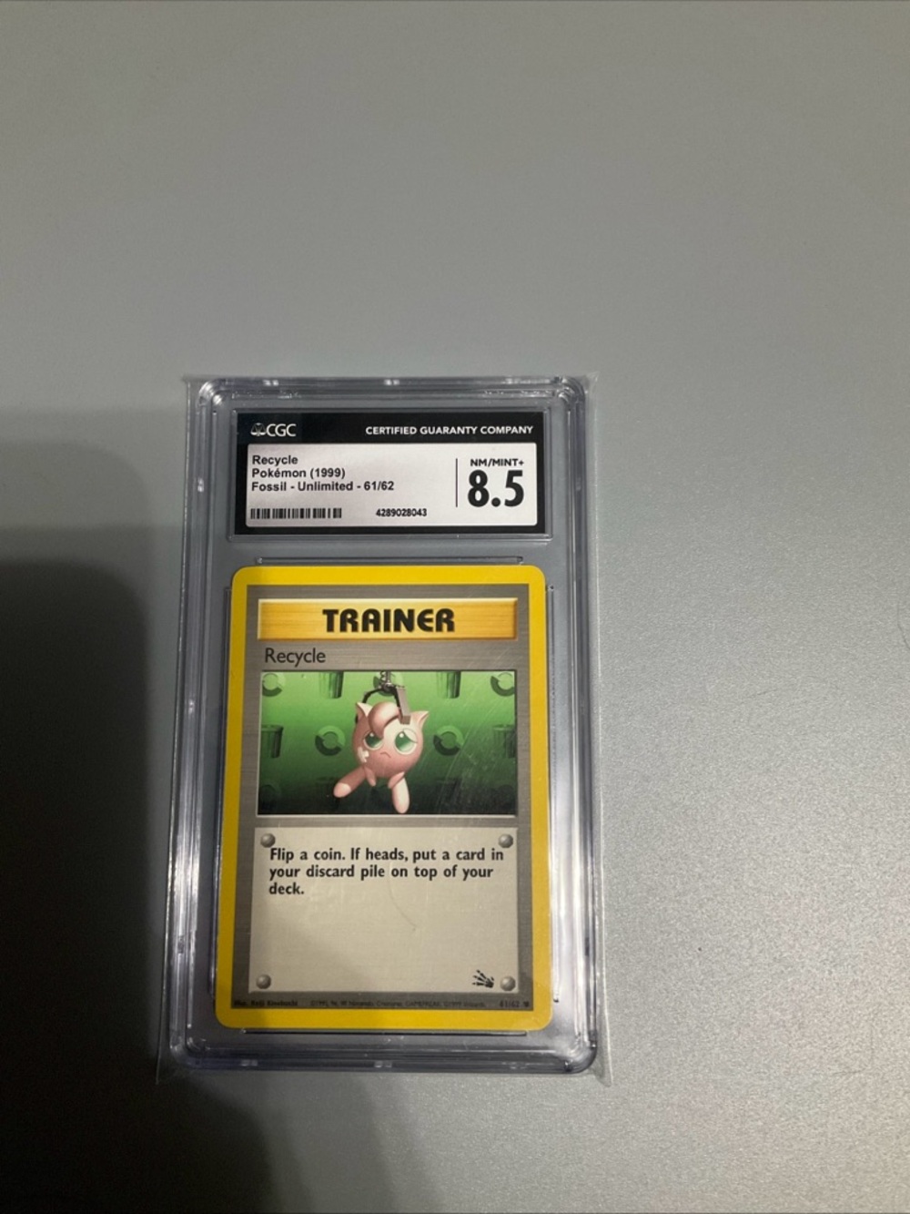 CGC Graded Pokémon Trainer "Recycle" Card 8.5
